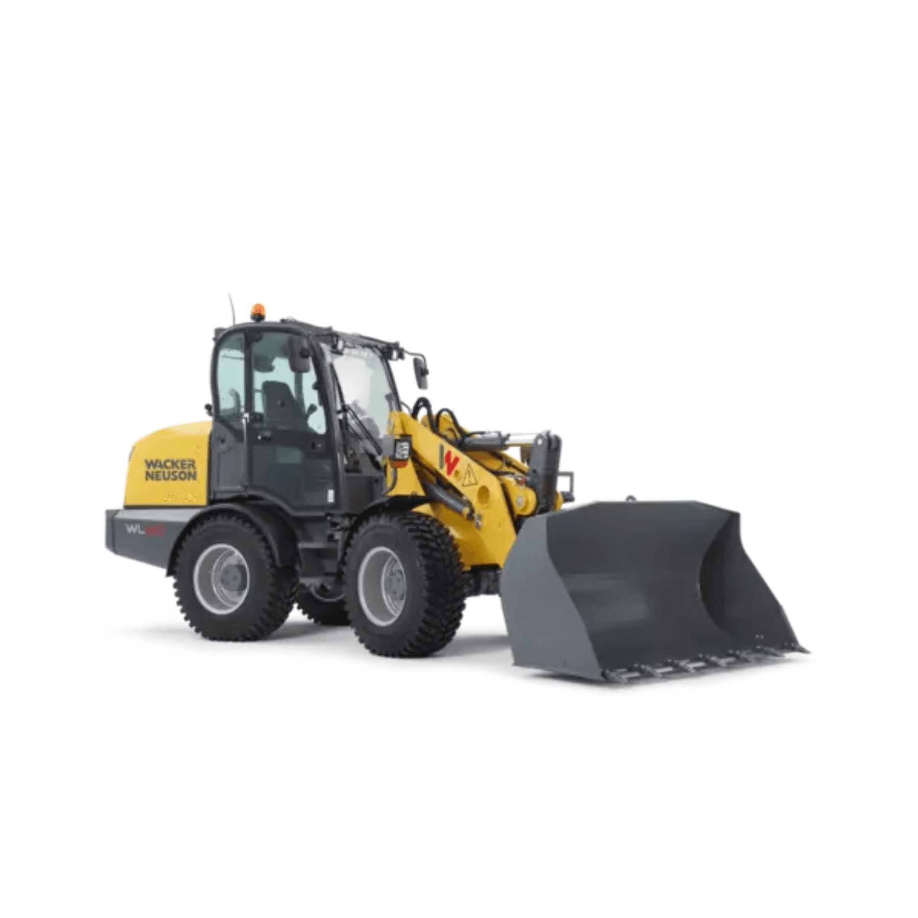 Articulated wheel loader in operation