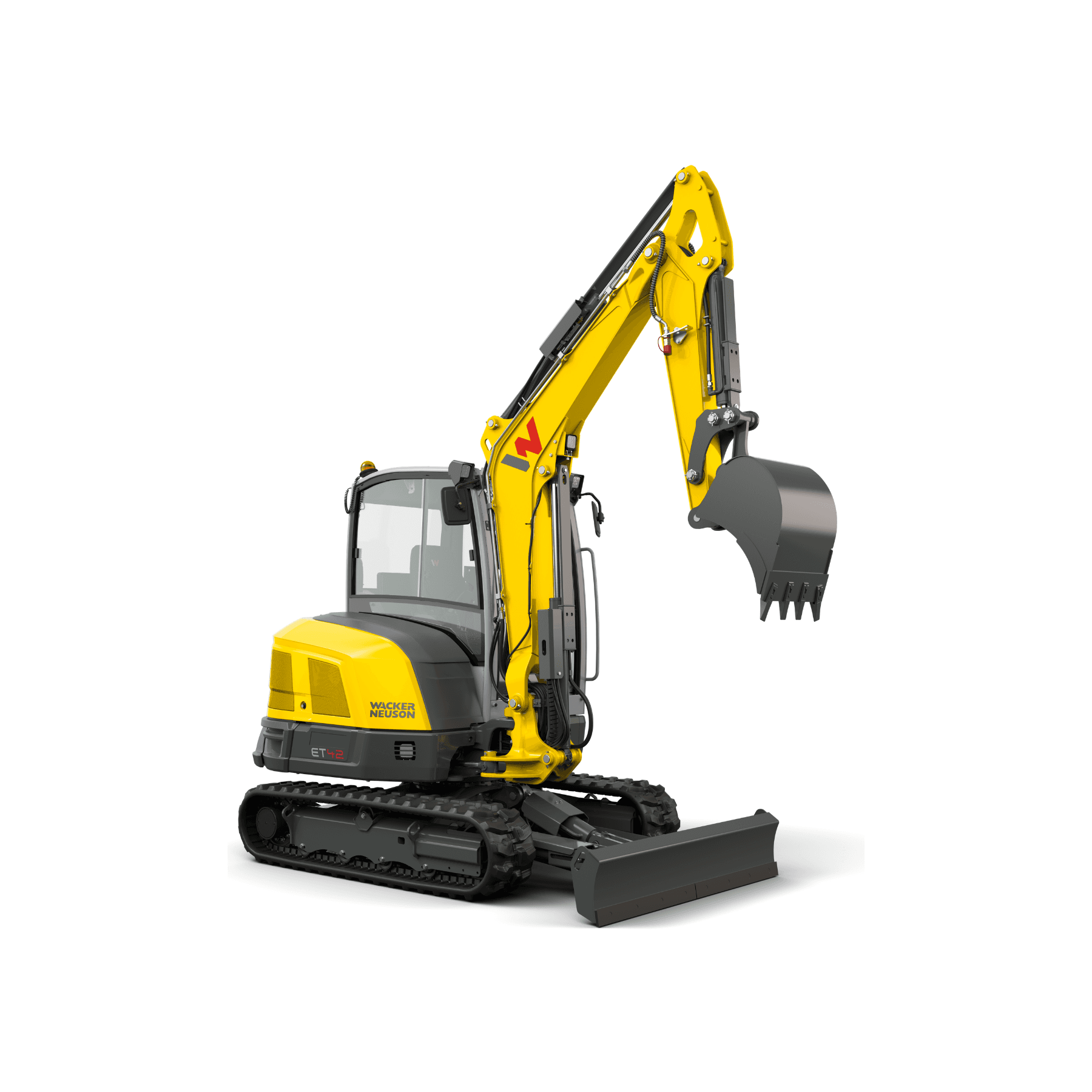 Compact excavator on a job site