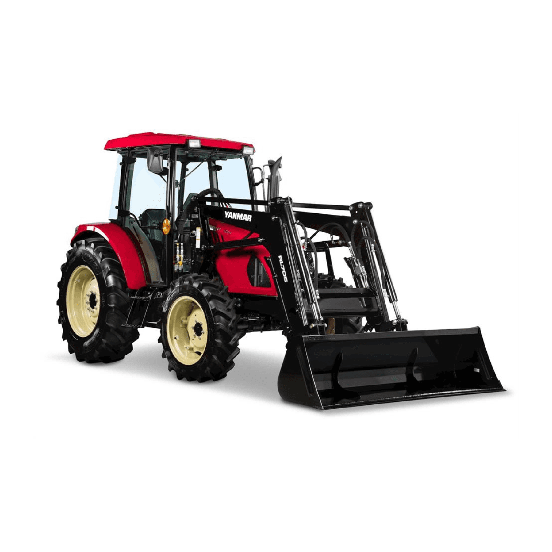 Compact utility tractor in a field